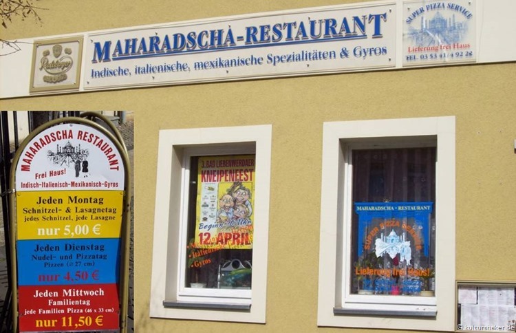 Indisches Restaurant in dem auch Gyros, Pizza und Schnitzel angeboten werden.