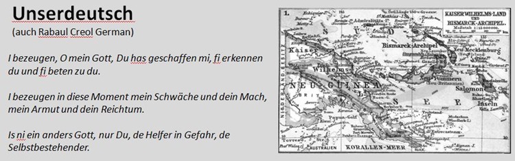 Unserdeutsch als einzige deutsch-basierte Kreolsprache