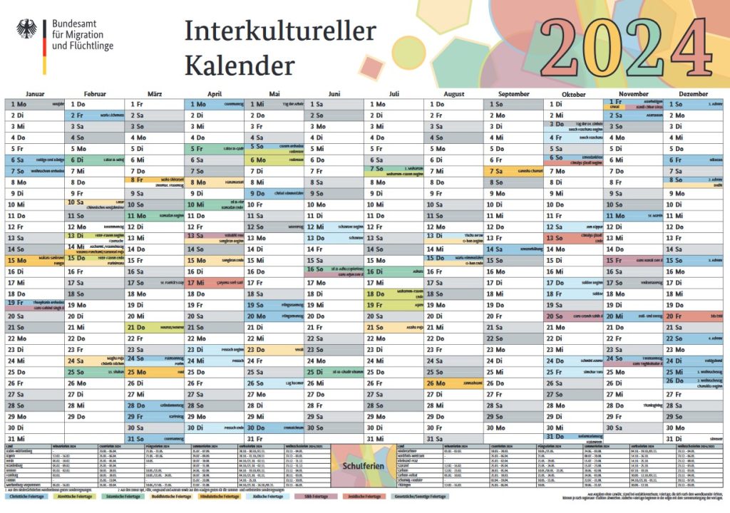 Interkultureller Kalender 2024 Screenshot