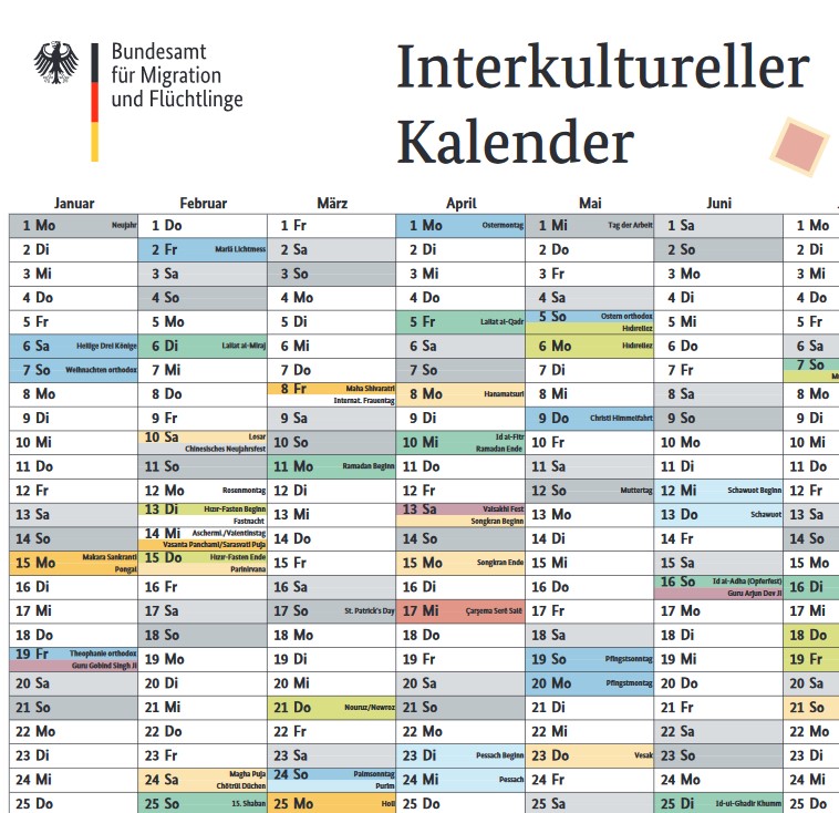 Interkultureller Kalender 2024 Vorschaubild